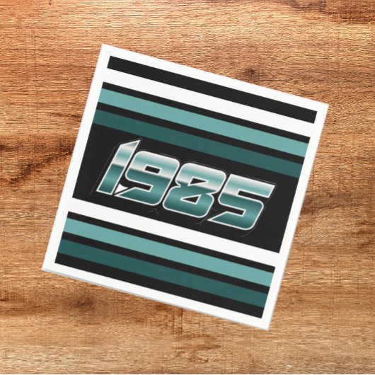 1985 Retro Stripe Blauwgroen servet