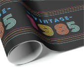 1985  Retro Stripe Neon Bright Cadeaupapier (Rol Hoek)