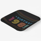 1985  Retro Stripe Neon Bright Papieren Bordje (Gebogen)