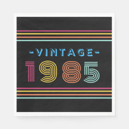 1985  Retro Stripe Neon Bright servetten