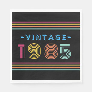 1985  Retro Stripe Neon Bright servetten