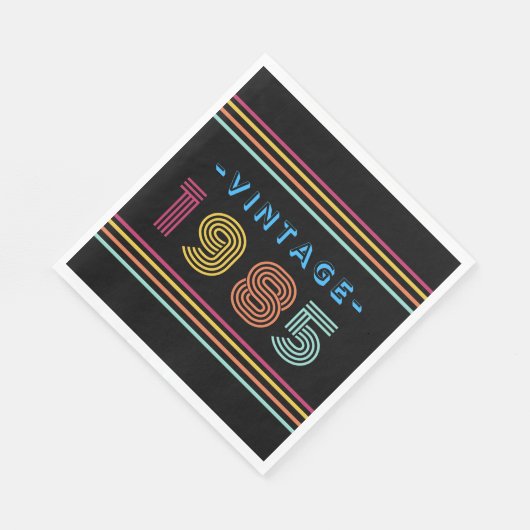 1985  Retro Stripe Neon Bright servetten (Hoek)