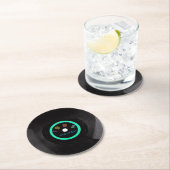 1985  Retro Stripe Neon Vinyl Record Ronde Kartonnen Onderzetter (Insitu)