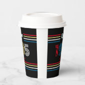 1985  Retro Stripe Primaire Kleuren Papieren Bekers (Links)