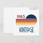 1985 Retro Stripe Sun Bedankkaart (Voorkant / Achterkant)