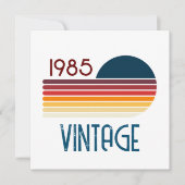 1985 Retro Stripe Sun Bedankkaart (Voorkant)