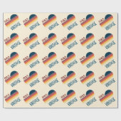  1985 Retro Stripe Sun Cadeaupapier (Vlak)