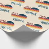  1985 Retro Stripe Sun Cadeaupapier (Hoek)