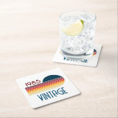 1985 Retro Stripe Sun Kartonnen Onderzetters (Insitu)