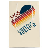 1985 Retro Stripe Sun Medium Cadeauzakje (Voorkant)
