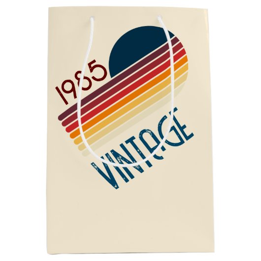  1985 Retro Stripe Sun Medium Cadeauzakje (Voorkant)