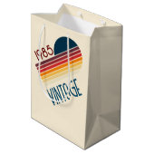 1985 Retro Stripe Sun Medium Cadeauzakje (Achterkant Gekanteld)