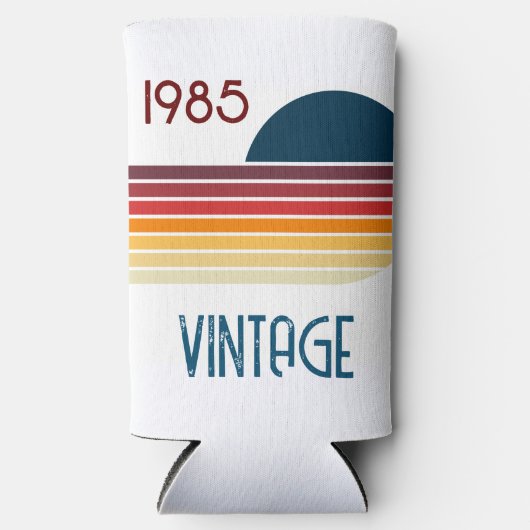  1985 Retro Stripe Sun Seltzer Blikjeskoeler (Voorkant)