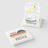  1985 Retro Stripe Sun Stenen Onderzetter (Zijkant)