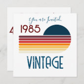 1985 Retro Stripe zo 40e verjaardag Kaart (Voorkant / Achterkant)