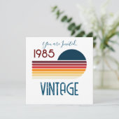 1985 Retro Stripe zo 40e verjaardag Kaart (Staand voorkant)