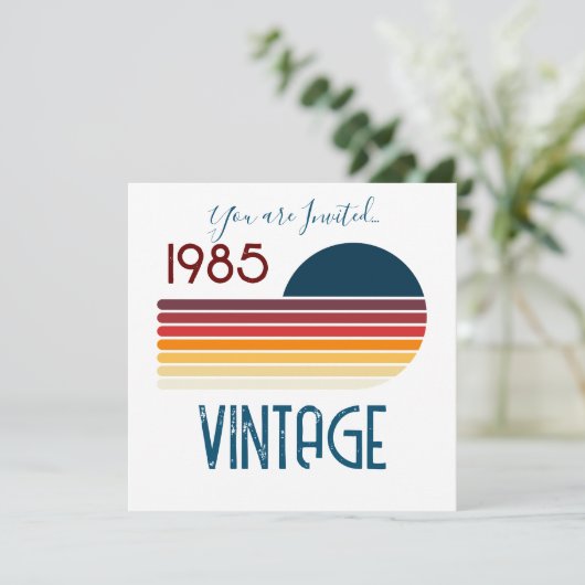 1985 Retro Stripe zo 40e verjaardag Kaart (Staand voorkant)