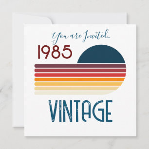 1985 Retro Stripe zo 40e verjaardag Kaart