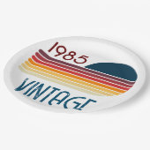1985 Retro Stripe zo 40e verjaardag Papieren Bordje (Gekanteld)