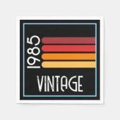  1985 Retro Stripe zo 40e verjaardag Servet (Voorkant)