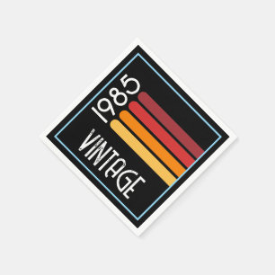 1985 Retro Stripe zo 40e verjaardag Servet