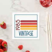 1985 Retro Stripe zo 40e verjaardag Servet (Insitu)