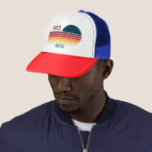 1985 Retro Stripe zo 40e verjaardag Trucker Pet (In situ)