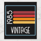 1985 Retro Stripe zo 40e verjaardag Wijn Etiket (Enkel label)
