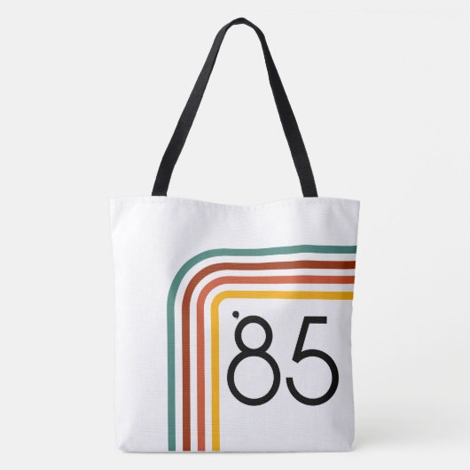 1985 Trendy Retro Rainbow Stripes Tas (Achterkant)