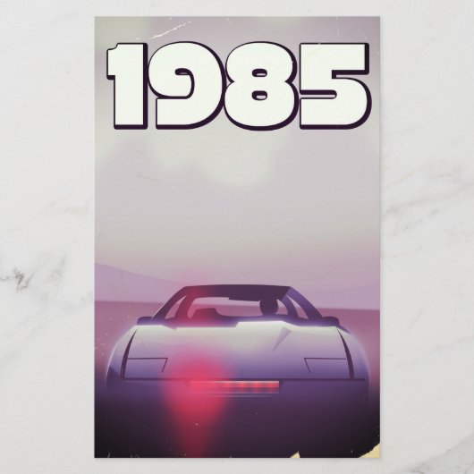 1985 vintage supercar poster vertaling briefpapier (Voorkant)
