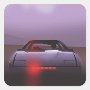 1985 vintage supercar poster vierkante sticker