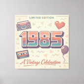 1985 Vintage Verjaardag Canvas Print – Retro Limit (Voorkant)