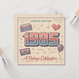 1985 Vintage Verjaardagskaart – Retro 80s Limitied
