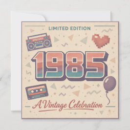 1985 Vintage Verjaardagskaart – Retro 80s Limitied