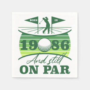 1986 40e verjaardag golf liefhebbers servet