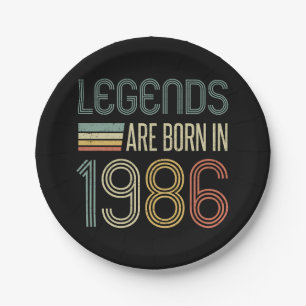 1986 40e verjaardag Legenden Papieren Bordje