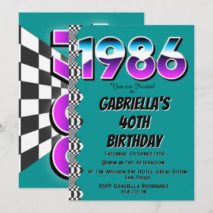 1986 40e verpartij Retro Vintage Feest Kaart