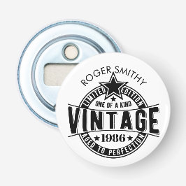 1986 40th Birthday Vintage Aged to perfection Button Flesopener