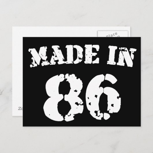 1986 BRIEFKAART (Voorkant / Achterkant)