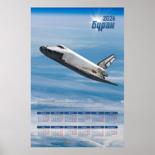 1986 Buran Sovjet Spaceshuttle Poster Kalender