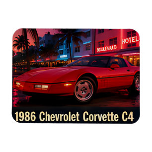 1986 Chevrolet Corvette C4 Miami 1980s Retro Ameri Magneet