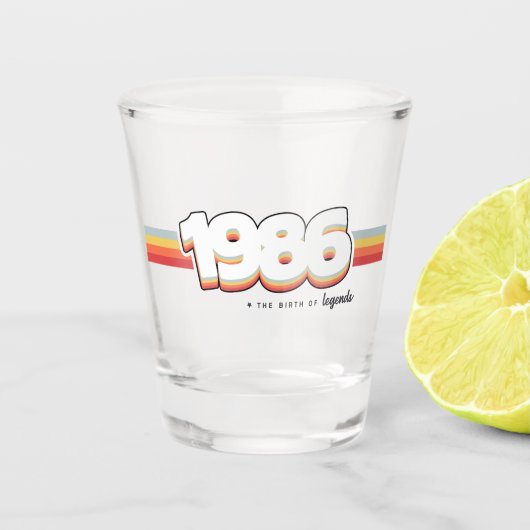 1986 De geboorte van legenden Shot Glas (Voorkant)