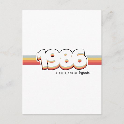 1986 De geboorte van legendes Briefkaart (Voorkant)