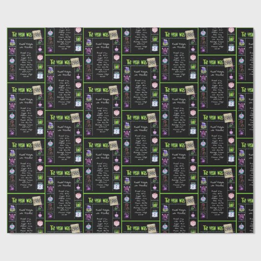 1986 Geboortejaar Trivia Cadeaupapier (Vlak)