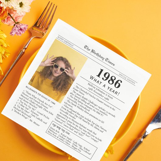 1986 Newspaper Birthday Servet