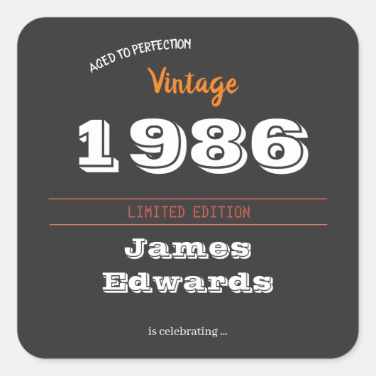  1986 Retro Custom Stickers – 40e verjaardag (Voorkant)