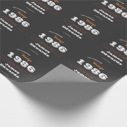  1986 Retro-inpakpapier - 40e verjaardag Cadeaupapier (Hoek)