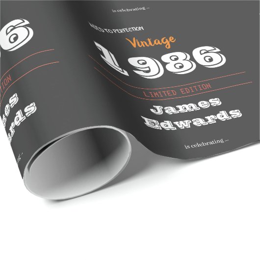  1986 Retro-inpakpapier - 40e verjaardag Cadeaupapier (Rol Hoek)