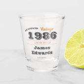  1986 Retro Shot Glass – 40e verjaardag Shot Glas (Voorkant)