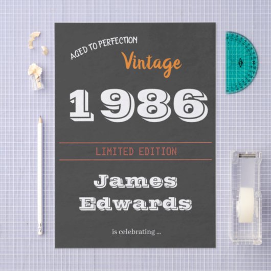  1986 Retro Tissue Paper – 40ste verjaardag Tissuepapier (Craft)